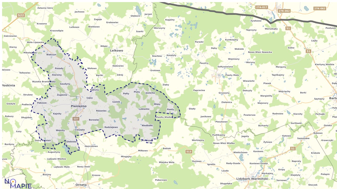 Mapa uzbrojenia terenu Pieniężna